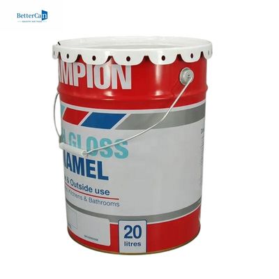 주문 흰색 20L 금속 페인트 버킷 5 갤론 금속 틴 버킷 online manufacture