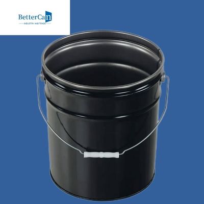 0.32mm-0.43mm 금속 페인트 들통    Lid와 20l 검은 버킷