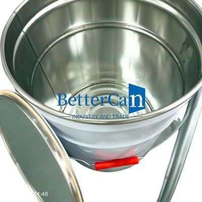 록링과 하얀 5L 페인트 통 5 갤런 금속 주석 들통