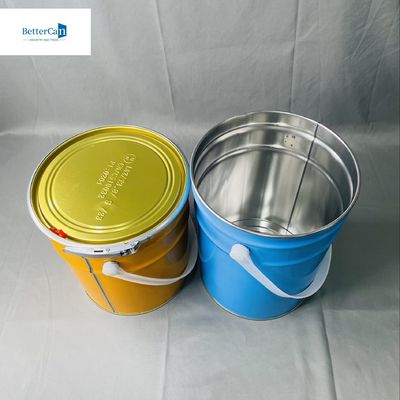 5 리터 피침 모양의 버킷과 인쇄 색상 금속 손잡이 페인트 컨테이너