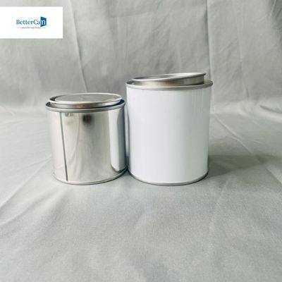 750ML 흰색 빈 자동차 페인트 틴 저장 용기 둥글 얇은 사각형 모양